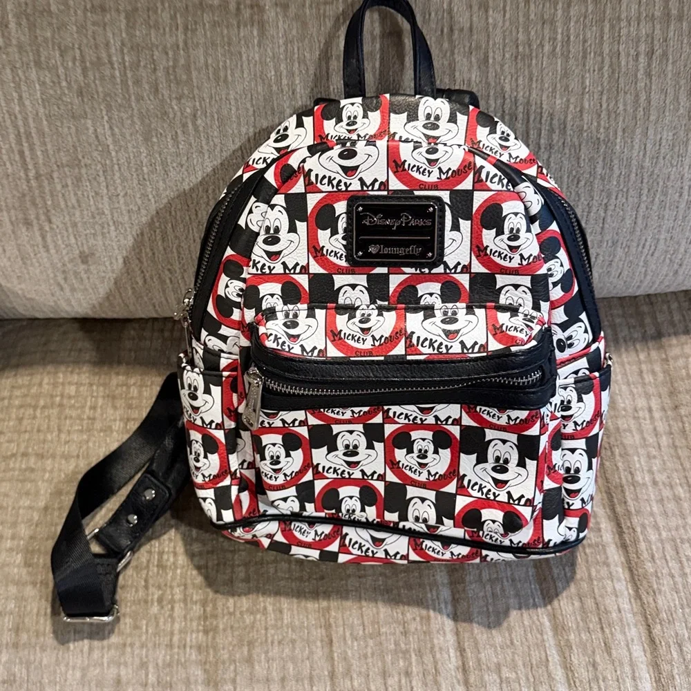 Disney The original Mickey Mouse Club loungefly Black &Red Mickey backpack